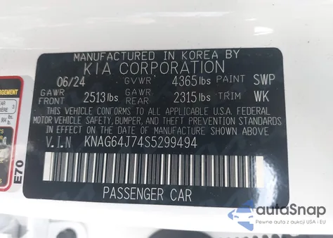 2025 Kia K5 Gt-Line from USA, damaged, VIN KNAG64J74S5299494